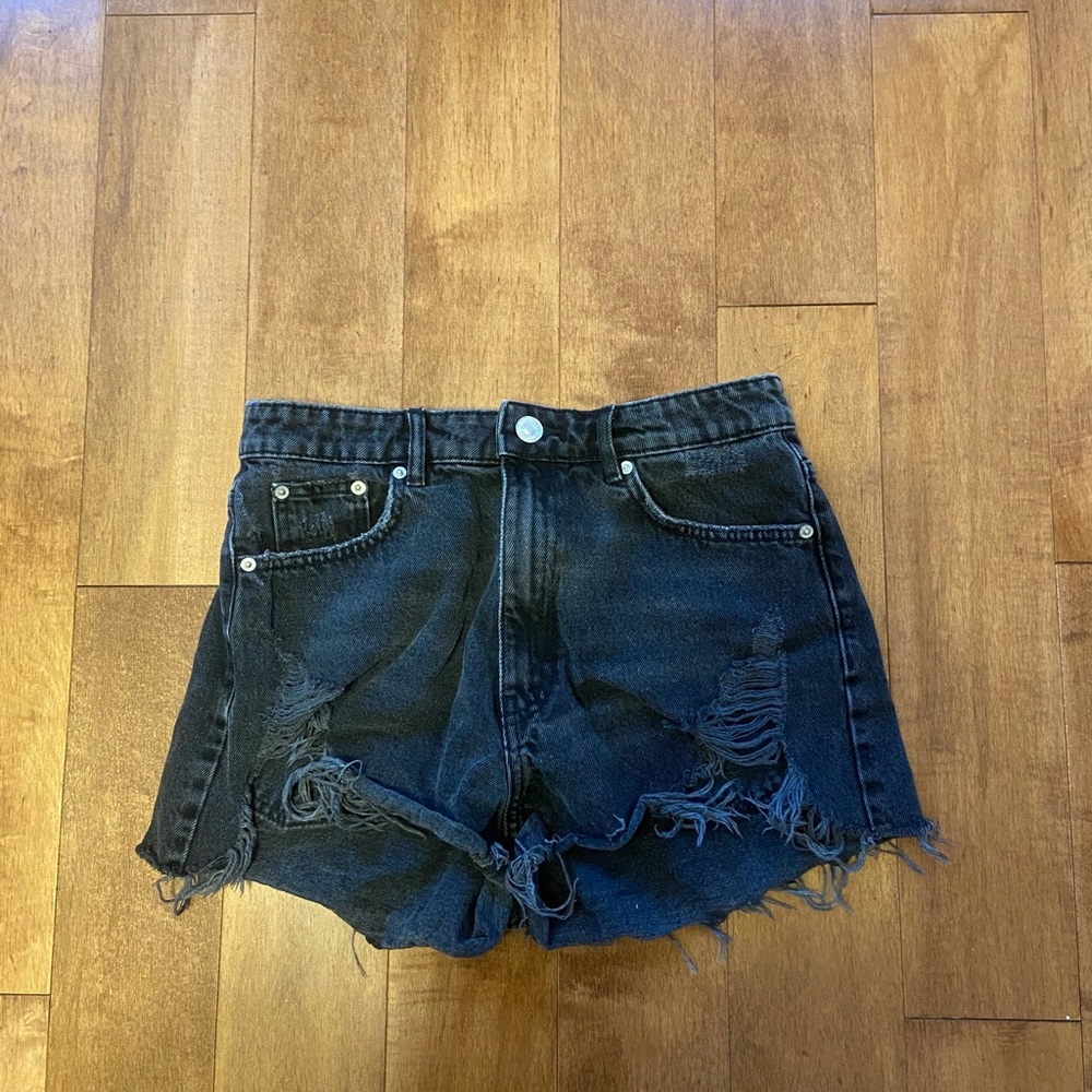 Zara black jean shorts